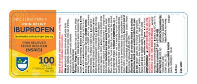 612R Rite Aid Ibuprofen 200mg caplet(orange) bottle label 100s